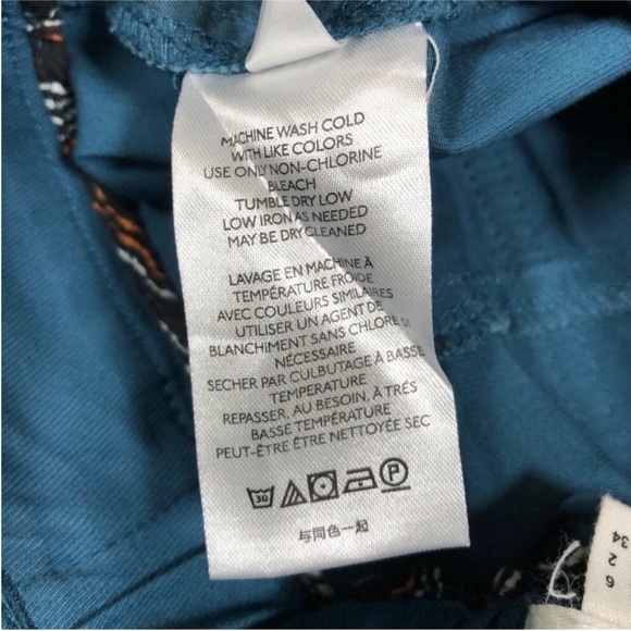 ANTHROPOLOGIE Belted Trousers blue Size 2 high rise - Picture 7 of 8